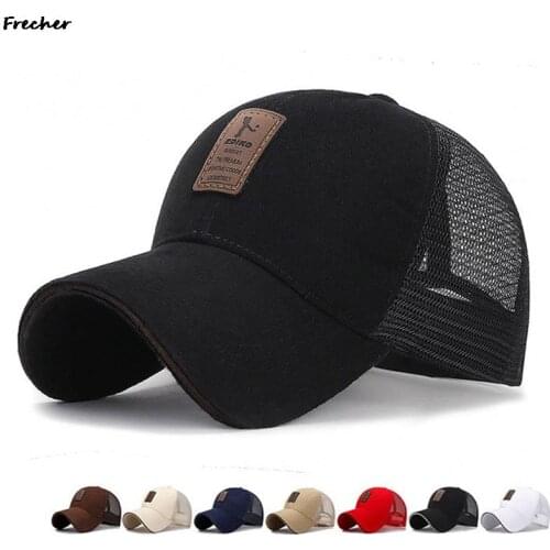 Unisex Mesh Cap Casual Plain Cotton Mesh Baseball Cap Adjustable Summer Cool Hats For Women Men Hip Hop Trucker Hat Dropshipping