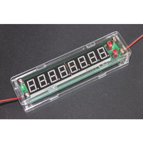 DC 9-15V Blue Digital Cymometer RF Signal 8 Digits 0.56"LED 0.1MHz~60MHz 20MHz~2.4GHz Frequency Counter with Transparent shell