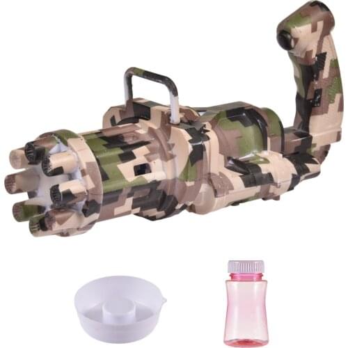 Kids Automatic Gatling Bubble Gun Toys Summer Soap Water Bubble Machine 8 Colors Electric Bubble Machine For Children Gift Toys
