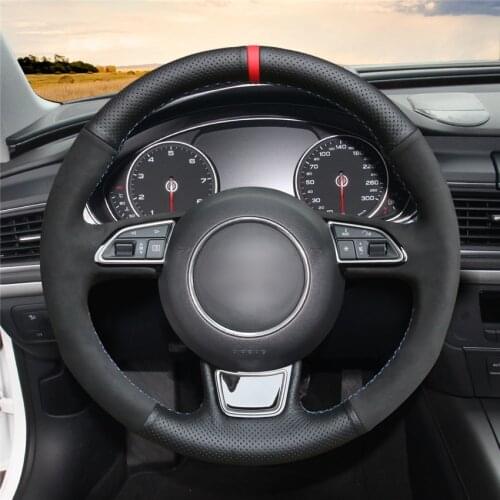 DIY Anti-Slip Wear-Resistant Steering Wheel Cover For Audi A4 B8 Avant A5 8T A6 C7 A7 G8 A8 D4 Q3 8U Car Interior Decoration