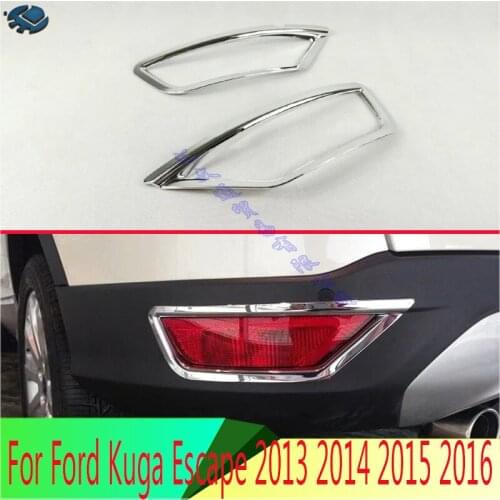 For Ford Kuga Escape 2013 2014 2015 2016 ABS Chrome Rear Reflector Fog Light Lamp Cover Trim Bezel Frame Styling Garnish