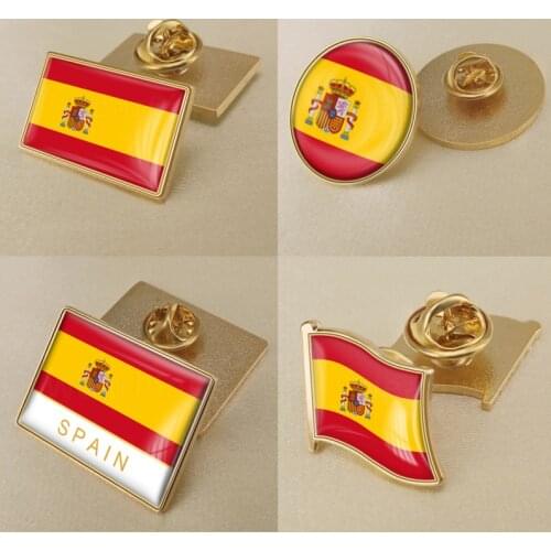 Coat of Arms of Spain/Spanish Flag National Emblem Brooch/Badges/Lapel Pins