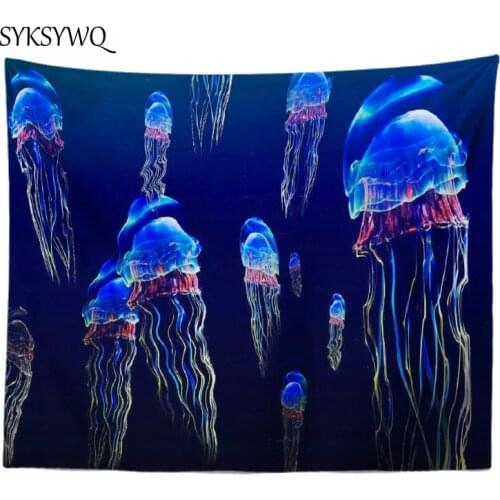 Jellyfish tapestry wall hanging carpet psychedelic wall rugs new arrival drop shipping wall fabric blanket
