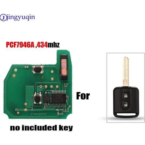 Jingyuqin Remote Car Key PCF7946A 434 For NISSAN Cabstar F24M Micra K12 Navara D40M Note E11 NV200 M20M Patrol Y61 Qashqai J10