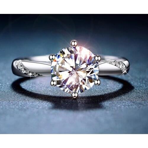 Classic 0.8ct Lab Diamond Ring Real 925 sterling silver Engagement Wedding band Rings for Women Bridal Anniversary Party Jewelry