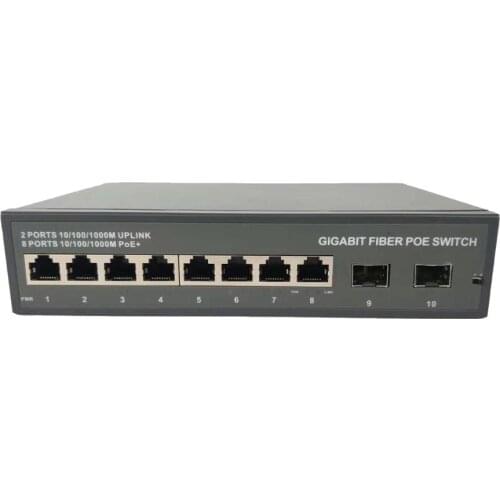 8 Gigabit Ethernet PoE Switch and 2 Gigabit Ethernet SFP,It can Work with Tuya Alexa Echo Show Google Chromecast Home IP Camera