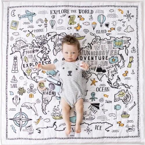 World Adventure Map Mat Baby Game Mat Toy Baby Room Crawling Mat Folding Mat Baby Anti-fall Carpet Air Conditioning Quilt