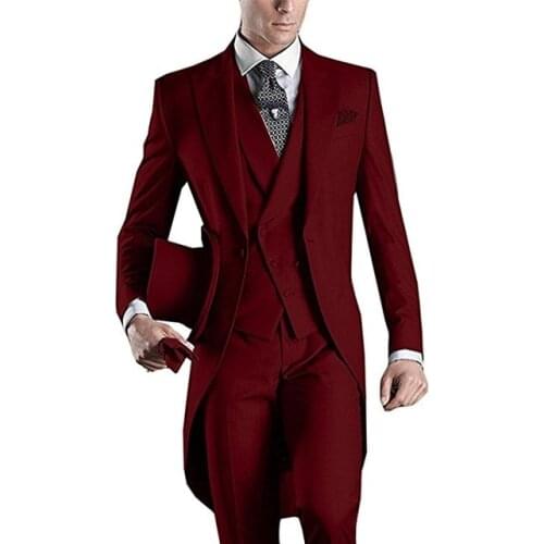 Handsome Groomsmen Wool blend Groom Tuxedos Mens Wedding Dress Man Jacket Blazer Prom Dinner (Jacket+Pants+Tie+Vest) A63