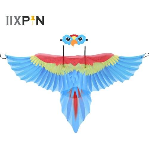Colorful Princess Angel Parrot Wings For Boys Girls Halloween Carnival Party Cosplay Costumes Stage Performance Photography