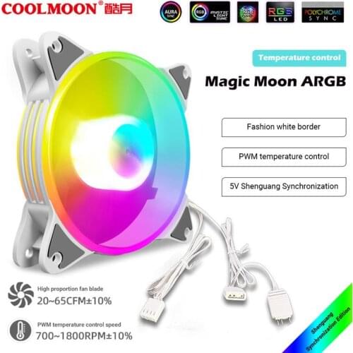 COOLMOON Cooler Heatsink CPU PWM Cooling Fan 120mm 5V ARGB Fan CPU Radiator Heatsink RGB Case Fans for Desktop PC Chassis
