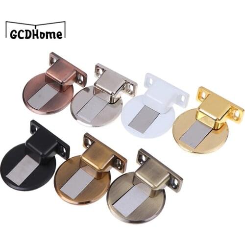 Magnetic Door Stops 304 Stainless Steel Door Stopper Hidden Door Holders Catch Floor Nail-free Doorstop Furniture Hardware