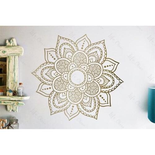 Mandala Flower Wall Sticker Wallpaper Boho Style Yoga Art Vinyl Sticker Boho Style Sticker Living Room Bedroom Wallpaper