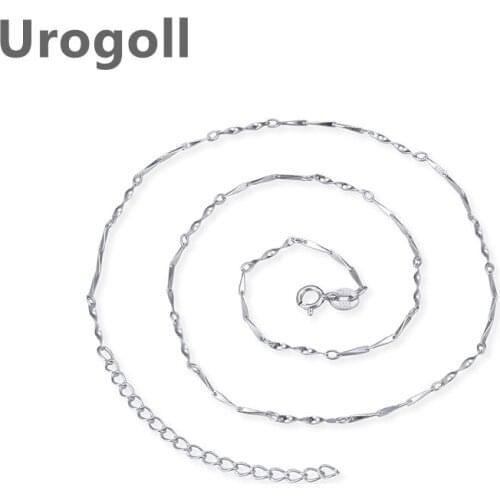 Fashion Women Sterling Silver Chain Jewelry Genuine Pure 925 Silver Chains Twisted Necklaces Rose Gold Necklace Link Chain