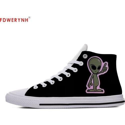 Mens Casual Shoes Cartoon Extra-terrestrial UFO Funny Breathable Male Zapatos Hombre Sapatos Outdoor Custom Shoes