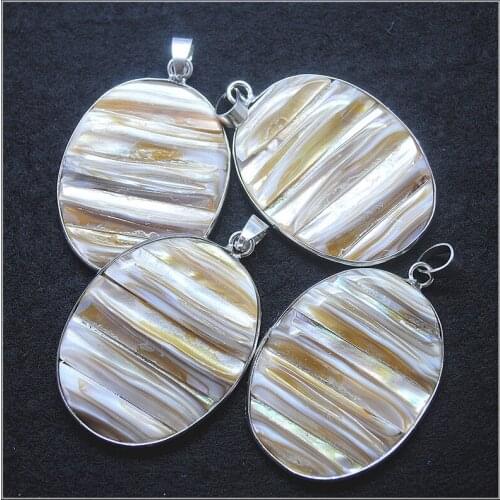Natural shell pendants mother of pearl pendants oval shape size 43x33mm top fashion jewelry beads fittings with hot selling in