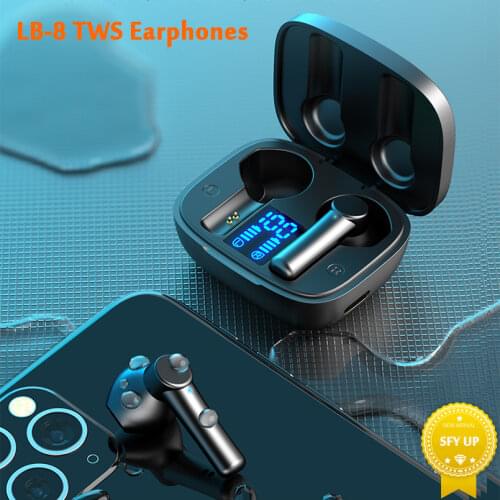 TWS True Wireless 5.0 Bluetooth Headphones HIFI Stereo Earphones HD Mic Earbuds Touch Control Waterproof Sport Gaming Headset