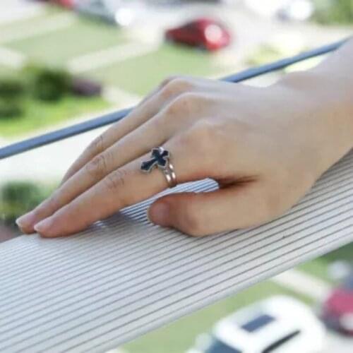 Color Change cross Mood ring rings for women Temperature control open Enamel Emotional ring