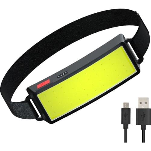New COB Headlight USB Rechargeable Light LED Floodlight Outdoor Fishing Camping Head Mounted Strong Headlamp Flashlight Torch