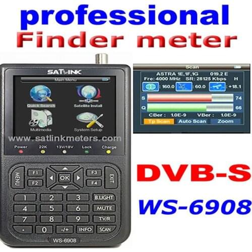 Original Satlink WS-6908 3.5 LCD DVB-S FTA Digital Satellite Signal WS 6908 Satellite Finder Meter