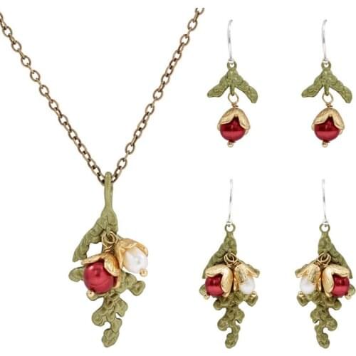 CSxjd New Genuine Metal bronze pine cypress pendant necklace Vintage Womens wedding accessories