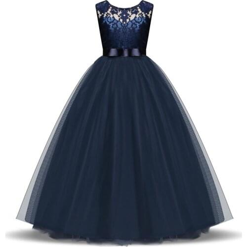 Flower Girls Dresses for Wedding Cute Bow Girl Birthday Party Children Dress Tulle Lace Princess Gowns Summer Kids Clothes