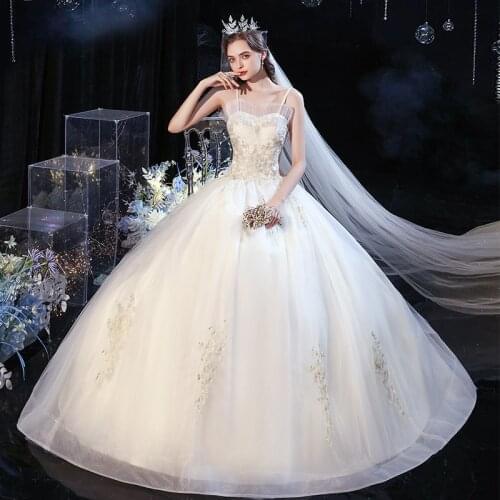 Sexy Wedding Dresses Plus Size Ball Gowns Bride Lace Up Wedding Dresses Embroidery Vestido De Noiva