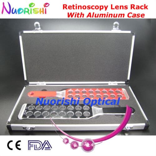 E03-7 Ophthalmic Optometry Optical Retinoscopy Lens Rack Flipper Board Lens Packed by Aluminum Case Free Shipping