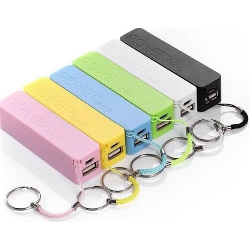 Portable 2600mAh USB External Power Bank Case Pack Box 18650 Battery Charger No Battery Powerbank With Key Chain