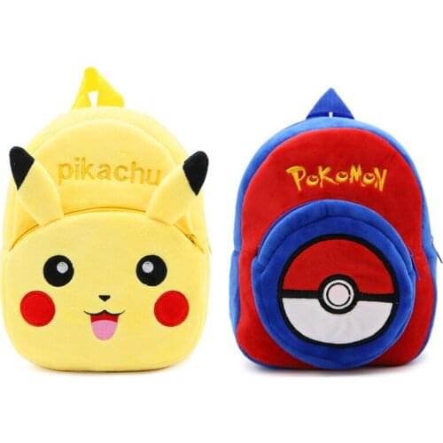Pokemon Pikachu Backpack Kawail Cartoon Anime Pokémon Poké Ball Stuffed Plush Pack Kindergarten Children School Bag Kid Toy Gift