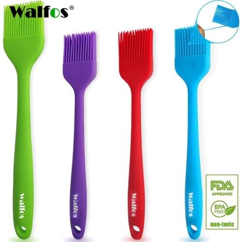 WALFOS Pastry Brushes-BBQ Cake Oil Brush For Barbecue Grill -Heat Resistant Silicone Basting Brushes For Cooking Kitchen Brush