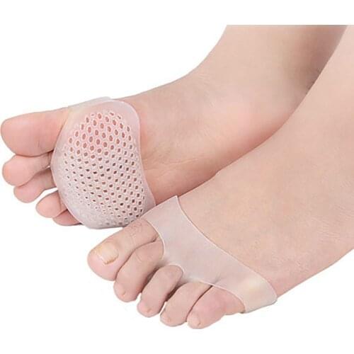 Silicone Insoles Padded Forefoot Honeycomb High-heeled Shoes Pad Gel Insoles For Footwear Breathable Medical Massage Foot Insole