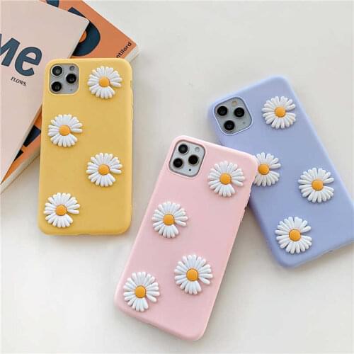 3D Cute Daisy Flower Soft TPU Case For OPPO Realme 5 3 Pro XT X2 X C2 A1K A8 A91 A9 A5 2020 A11X F11 R17 Reno Z ACE 3 2Z Cases
