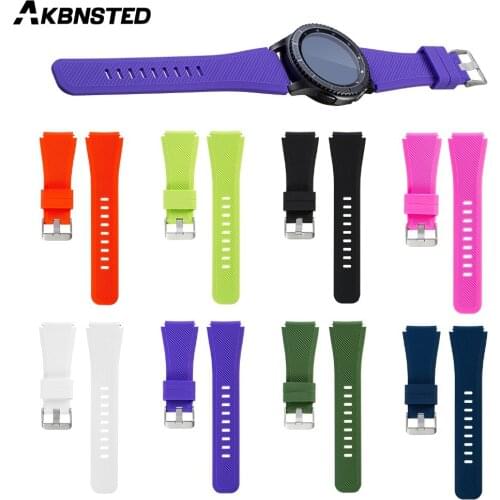 AKBNSTED 22mm Replacement Silicone Watchband For Samsung Galaxy Gear S3 46mm Sport Bracelet Strap For Xiaomi Huami Amazfit Pace