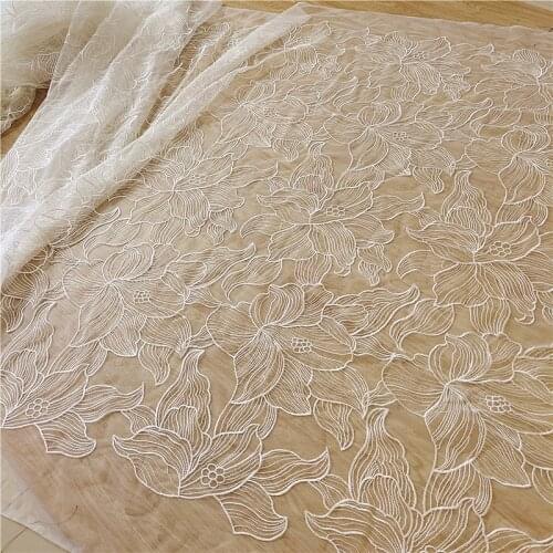 Embroidery flower shape special fabric DIY for wedding dress