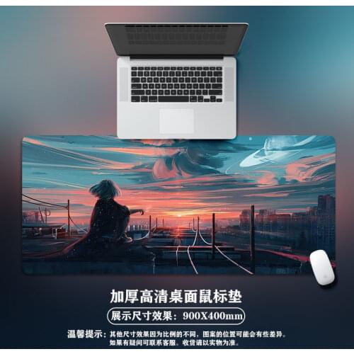 Anime Landscape Oil Painting Mouse Pad Super Large Beautiful Fresh Thick Computer Keyboard Pad Office Desk Pad