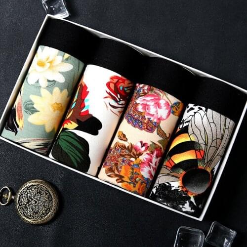 Boxer Men Modal Cotton Cartoon Breathable Comfortable Underwear Man Boxers Elastic Shorts Underpants Male Panties Gay L-3XL