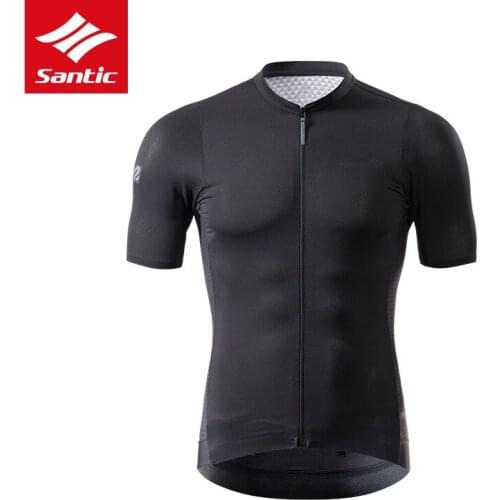 Santic TOP Cycling Jersey Short Sleeve Men Bike Bicycle Jersey Breathable Anti-sweat Professional Men Cycling Clothing