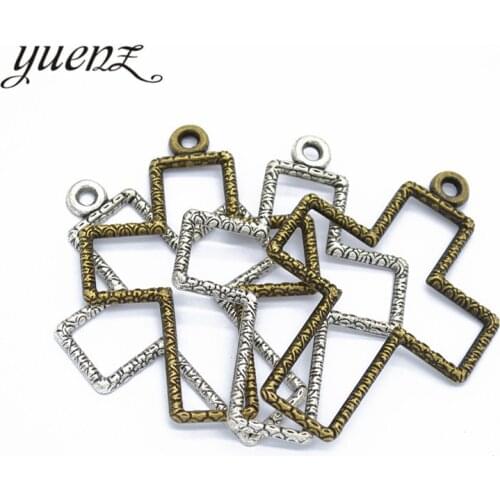 YuenZ 5 pcs Wholesale Antique silver color cross Charm Pendant For Necklace Jewelry DIY Making 59*42mm T63