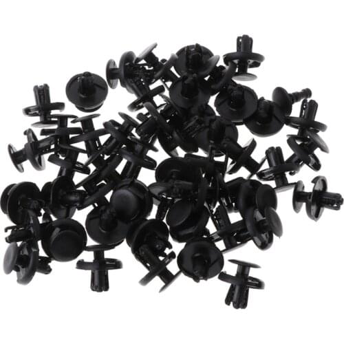 50 Pcs 7mm Hole Black Plastic Rivet Fastener Bumper Fender Push Clip For Suzuki Alto