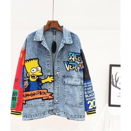 Korean Fashion Sequins Denim Jackets Women Streetwear Loose Short Outerwear Big Pocket Patchwork Sleeve Jeans Jacket Coat Female
