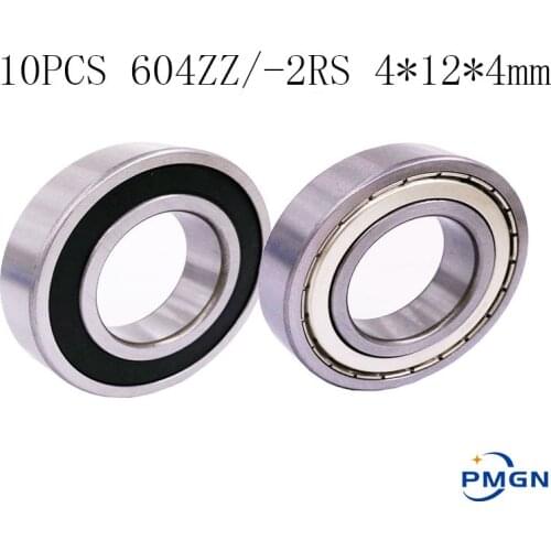 10PCS 604ZZ 604-2RS Bearings 4x12x4 mm Miniature Ball Bearings