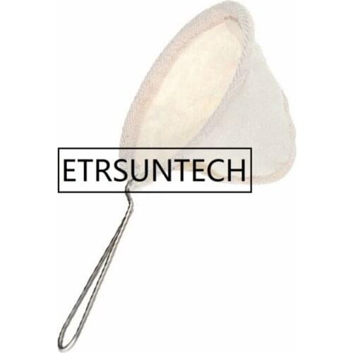 100pcs Reusable Coffee Colander Filter Bag Resistance Stainless Steel Handle Flannel Cloth Tea Strainer Basket Tool