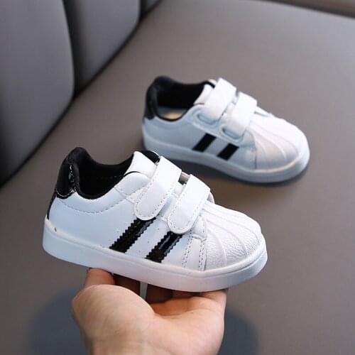 2020 Boys Sneakers For Kids Shoes Baby Girls Toddler Shoes Brand White PU Casual Light Soft Sport Running Childrens Shoes