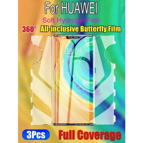 3 in 1 Front Back P40 Pro Butterfly Screen Protector For Huawei Mate40 ProPlus Hydrogel Film Mate 30Pro P30Pro HD Soft Camera