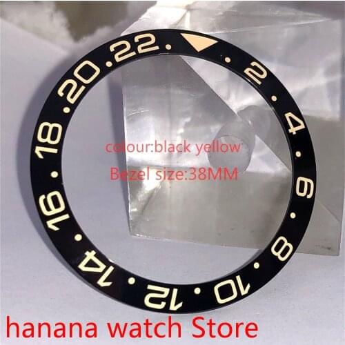 38 mm yellow ceramic watch glass bezel inserts for 40 mm men’s dial interchangeable accessories 31mm inner diameter