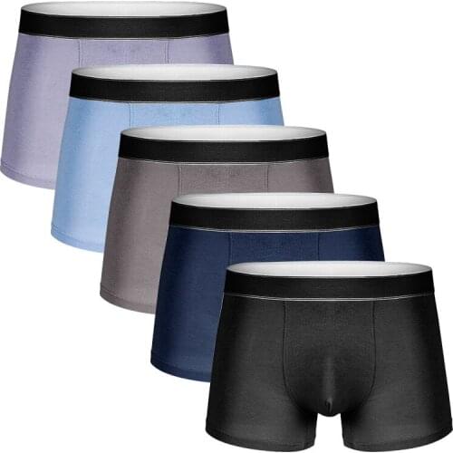 5pcs/lot Cotton Mens Underpants Soft Boxer Men Breathable Solid Underwear Flexible Boxershorts Underpants Vetement Homme