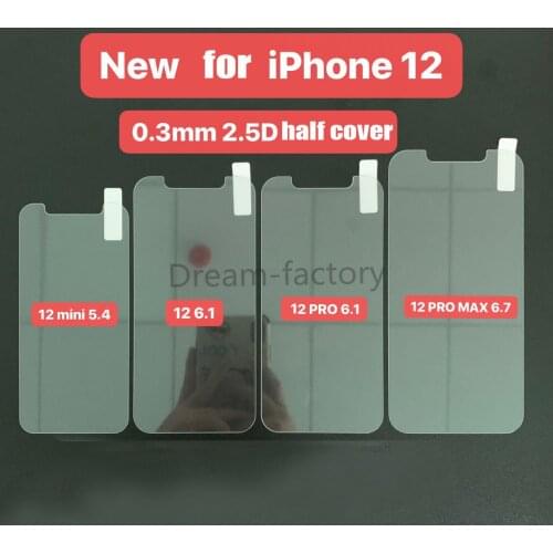 500PCS 9H Tempered Glass Screen Protector for iPhone 12 Mini 12 Pro Max free DHL