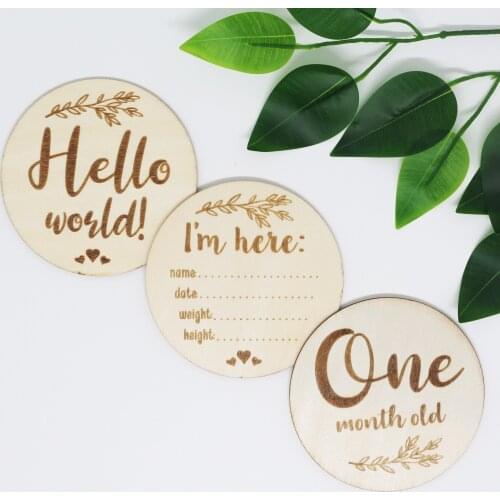 6Pcs Childrens Milestone Wood Chip Gender Reveal Party Baby Growth Record 1st Birthday Party Decoration