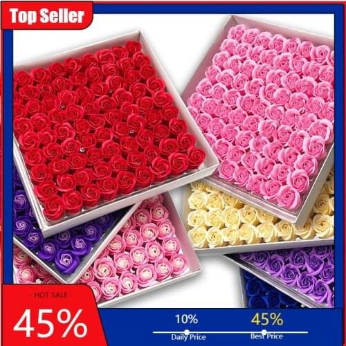81Pcs Rose Bath Body Flower Floral Soap Scented Rose Flower Essential Wedding ValentineS Day Gift Holding flowers