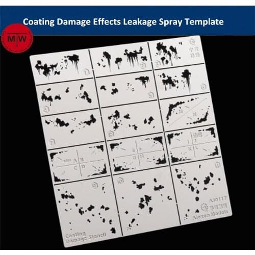 Alexen AJ0117 Coating Damage Effects Leakage Spray Stenciling Template Model Aging Tools